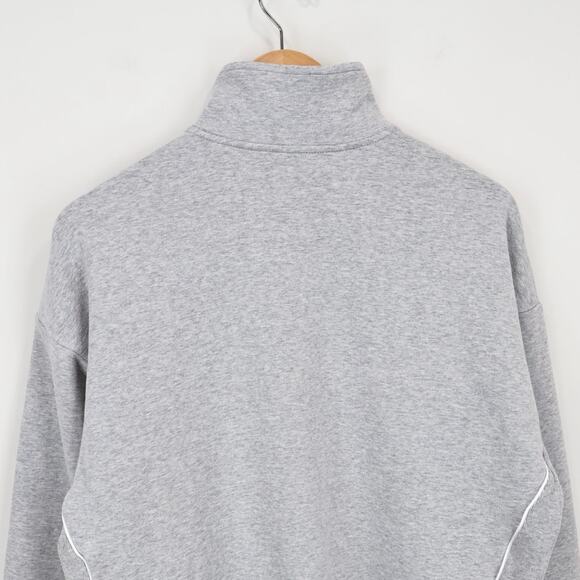 NWT Athleta Forever Fleece 1/2 Zip High Hip Crop Piping Sweatshirt Grey Small - Picture 7 of 11